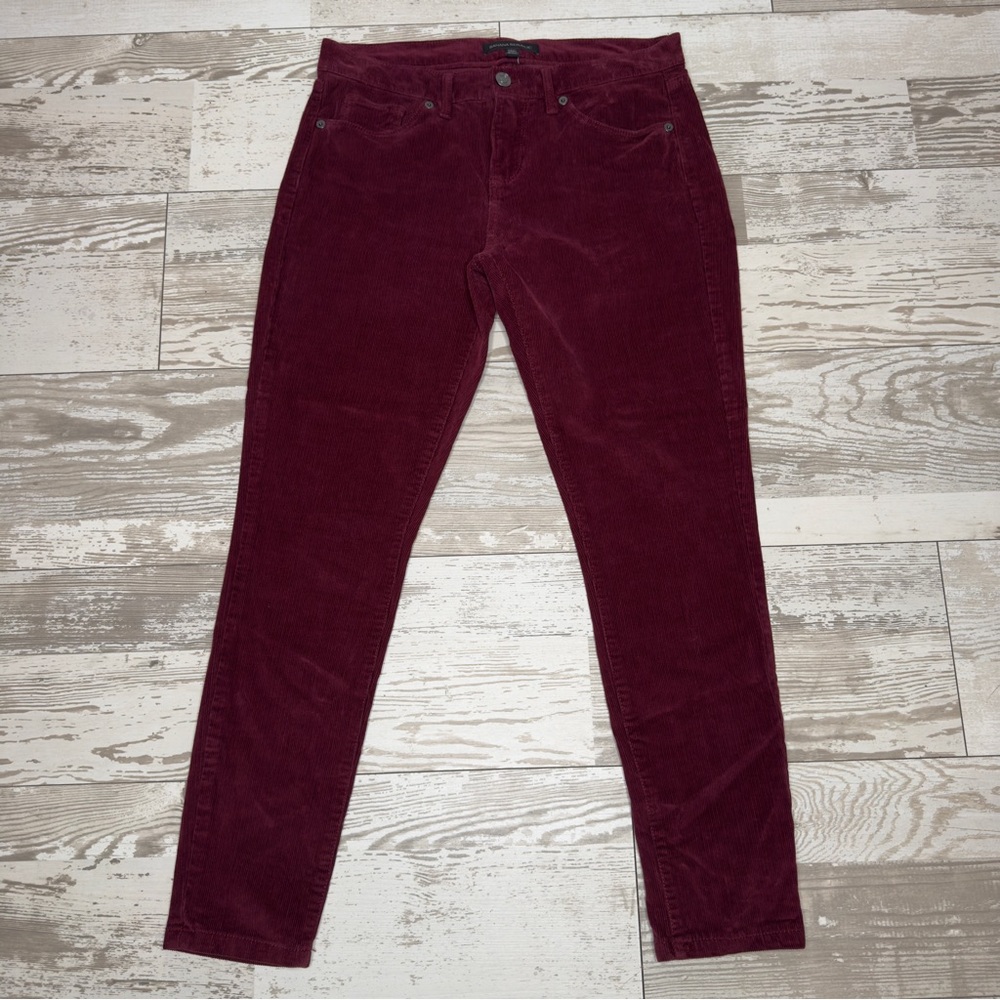 Banana Republic Burgundy‎ Corduroy Skinny Pants Women’s 26P Petite